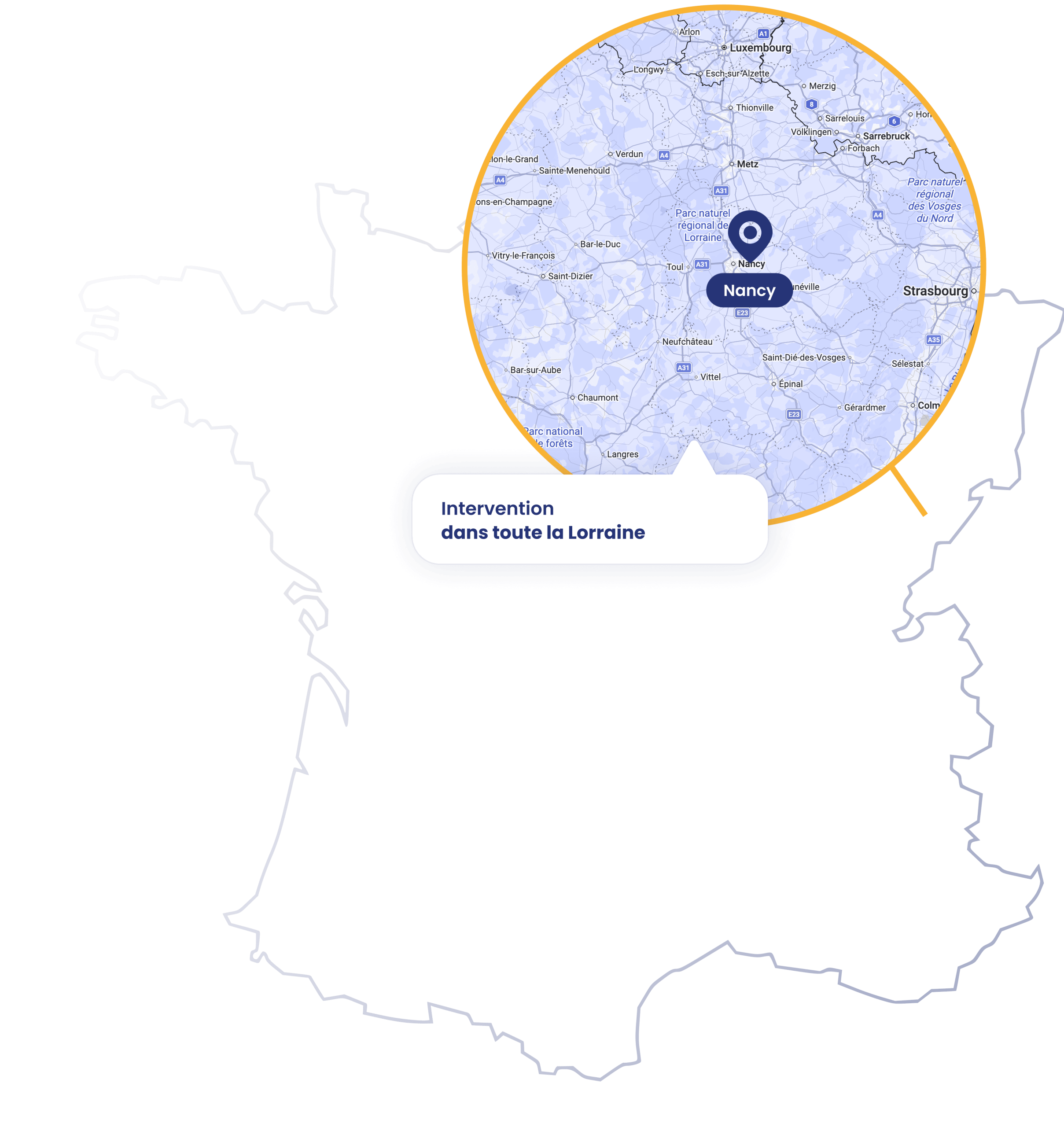 Carte de la zone d&rsquo;intervention